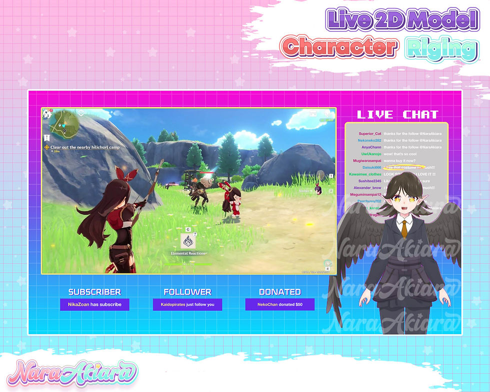 Thumbnail: Embrace the Darkness with Vtuber Live2d Anime Dark Angel Girl for Streamers