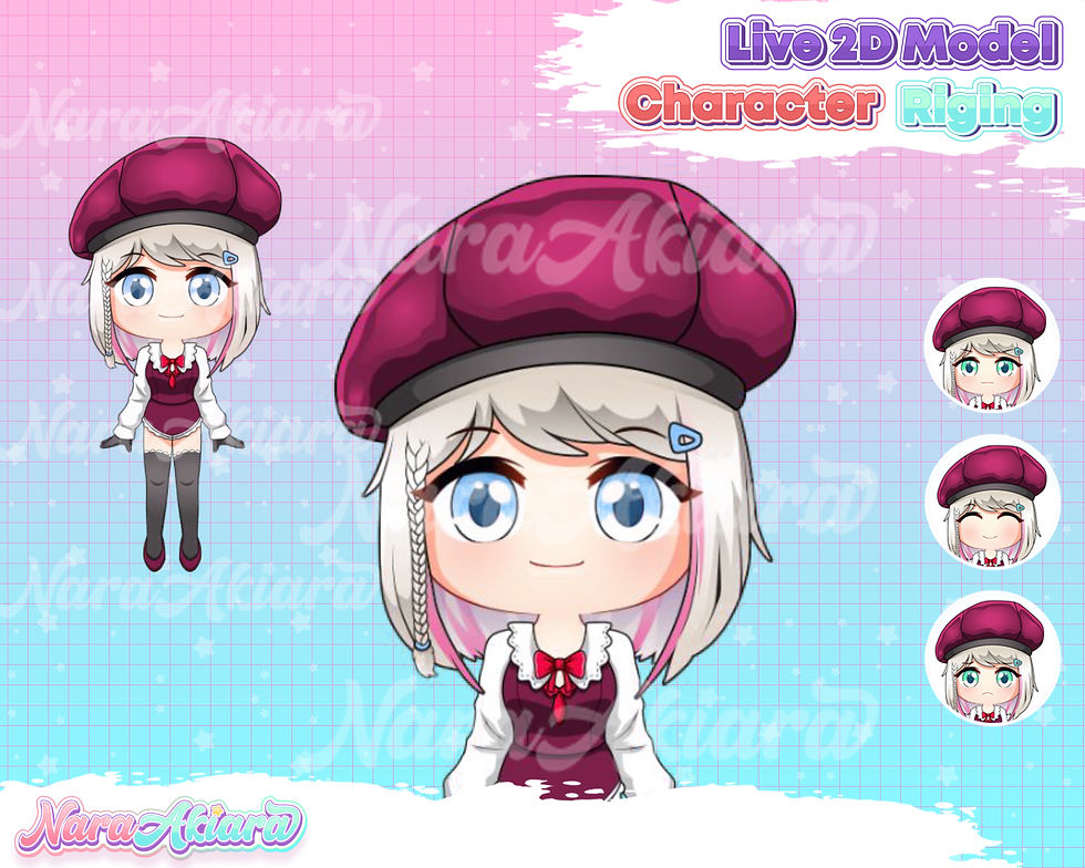 Unlock the Charm of Vtubing with the Chibi White Hair Girl Live2d Model
