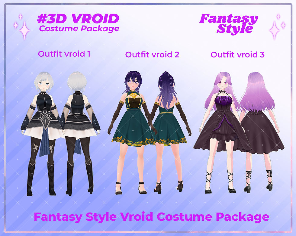 Thumbnail: 3D VRoid Clothes Pack: Divine Oracle - Mythical Fantasy Girl Robe