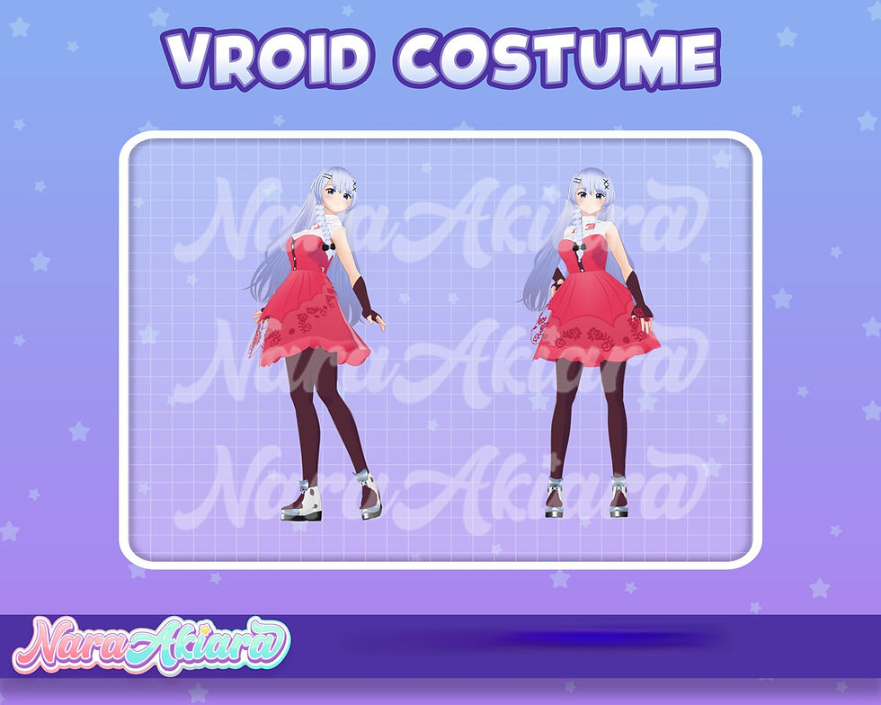 縮圖：Unleash Your Playful Side with the Cute Red Dress Collection in 3D Vroid Costume