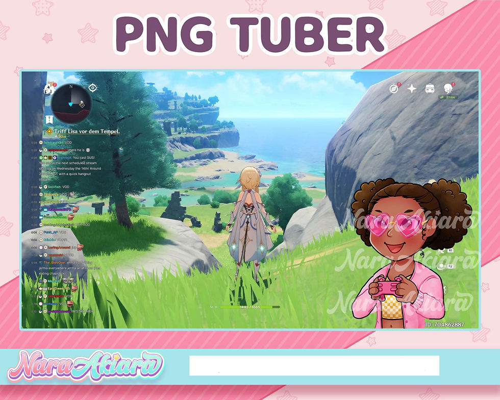 Thumbnail: Unique Represent with Curly Hair Young Girl PNGTuber for Dominating Live Streams