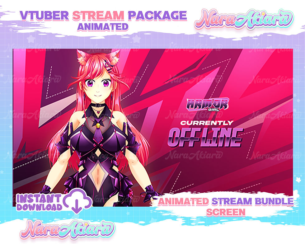 Thumbnail: Level Up Your Stream with the Anime Girl Armor Overlay Stream Package