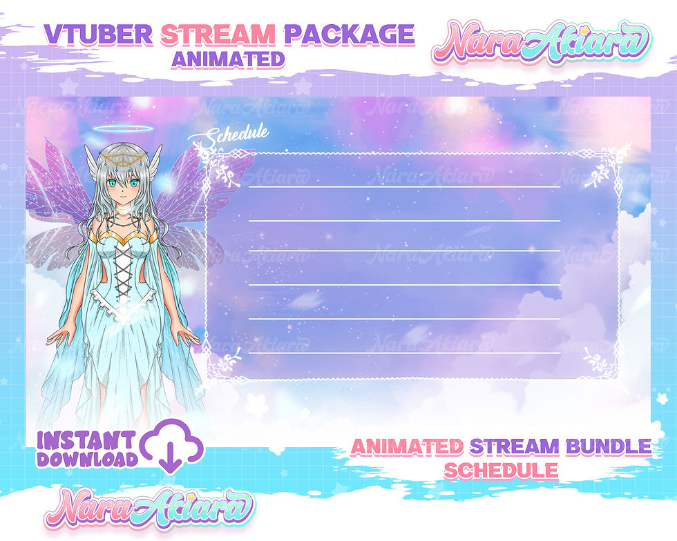 Thumbnail: Unleash Your Inner Angel with the Anime Blue Dress Overlay Stream Pack