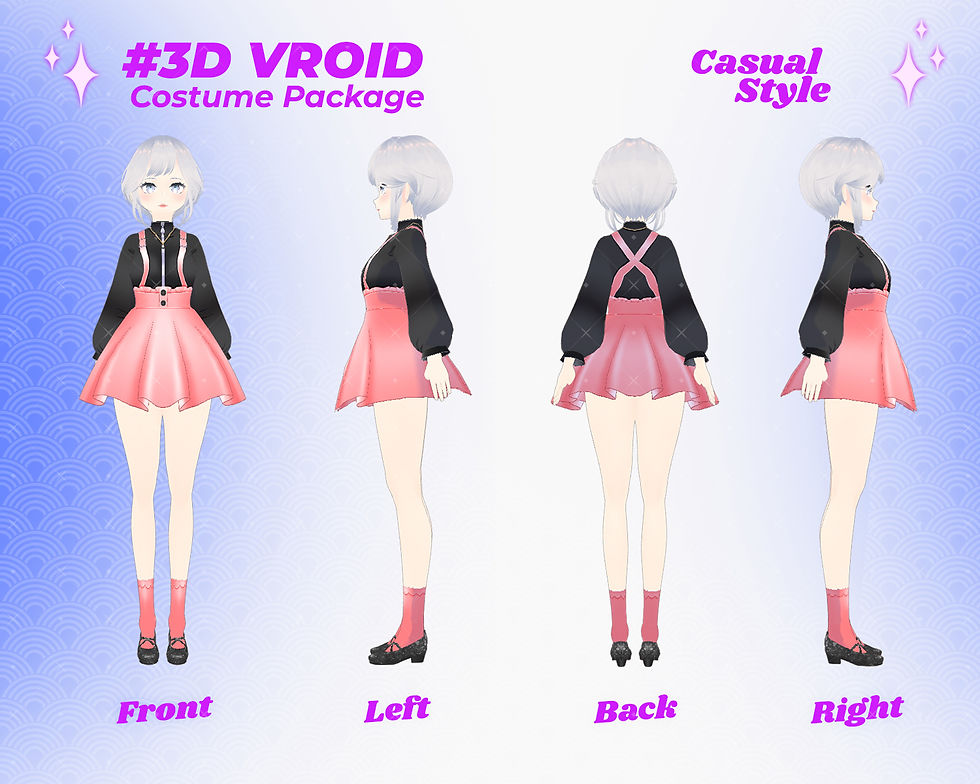 섬네일: 3D VRoid Clothes Pack The Soft Pastel Girl's Cozy Everyday Wear