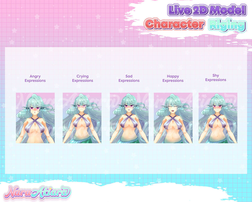 サムネイル： Unleashing Creativity and Imagination with Our Vtuber Live2D Blue Mermaid Anime