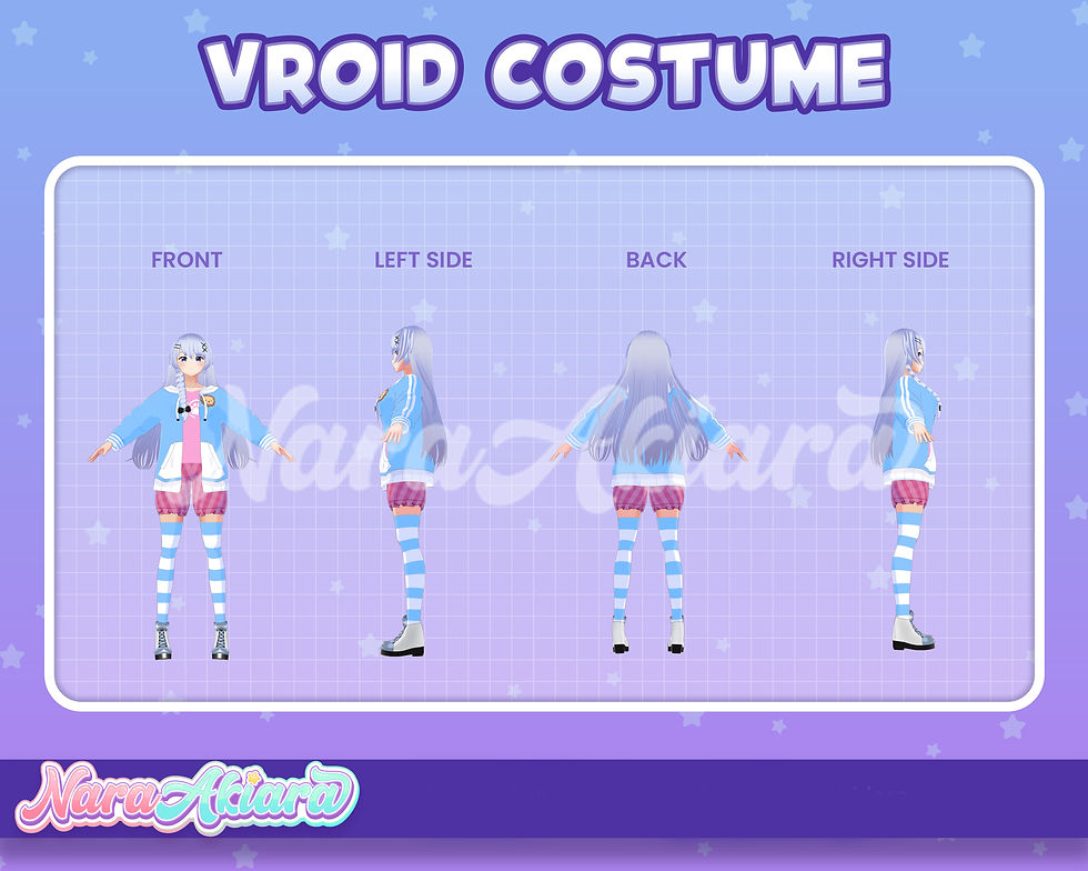 サムネイル： Dive into Adorable Adventures with the Cute Baby Blue 3D Vroid Costume