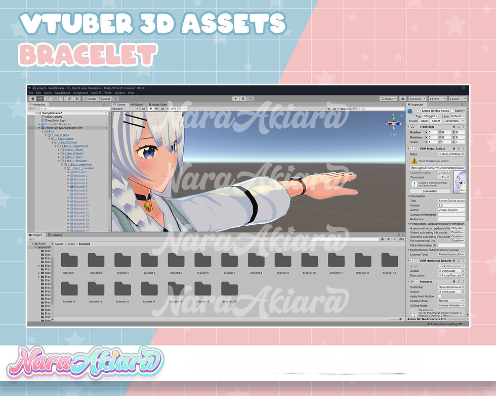 サムネイル： Discover Trendsetting 3D Assets Bracelets for VTubers