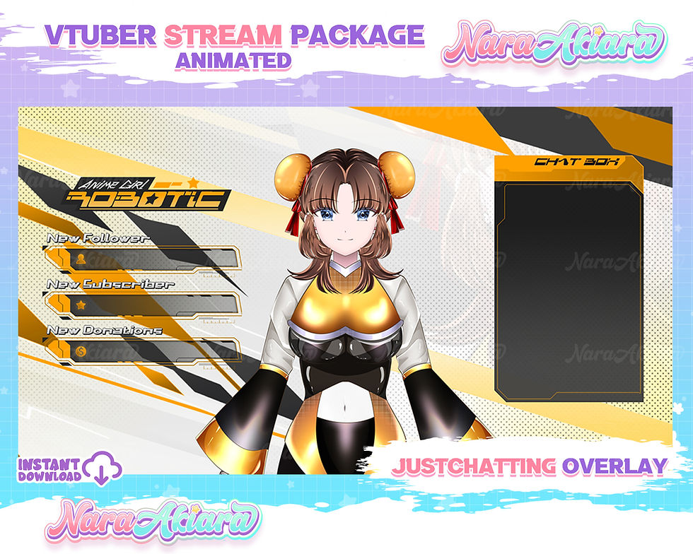 縮圖：Immerse Your Streams with the Anime Girl Robotic Overlay Stream Package