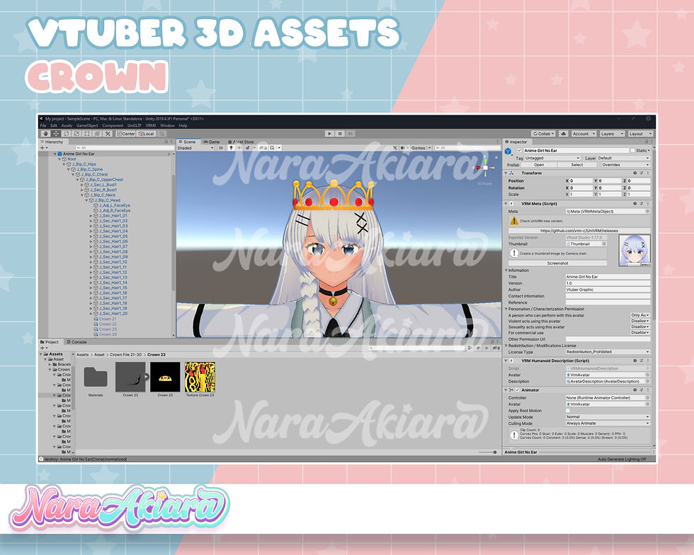 サムネイル： Crowning Moments with Luxury 3D Assets Crown for Your Perfect VTuber Model
