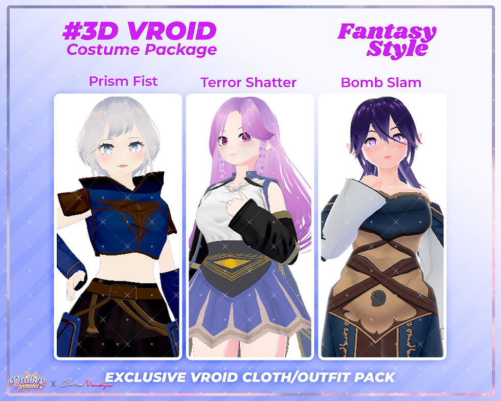 3D VRoid Clothes Pack: The Mystic Enchantress, A Magical Fantasy Gown