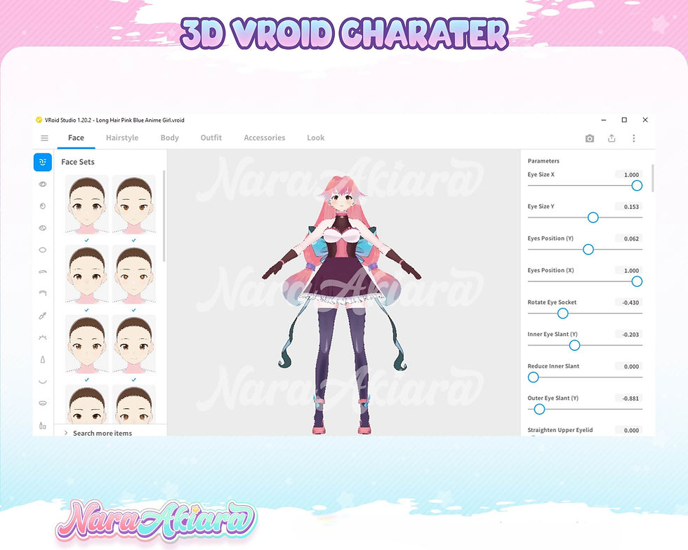 Thumbnail: Embracing the Extraordinary with the Long Hair Pink Blue Anime Girl 3D Vroid