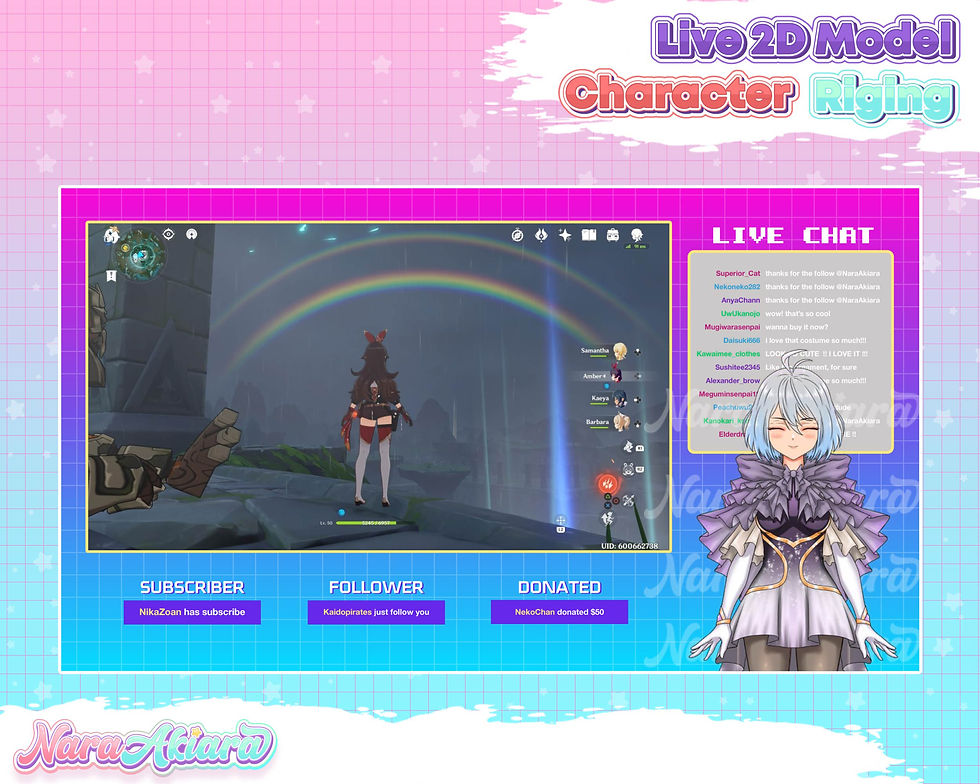 Thumbnail: Enchanting Vtuber Live2d Anime Short Hair Girl in Purple Dresses