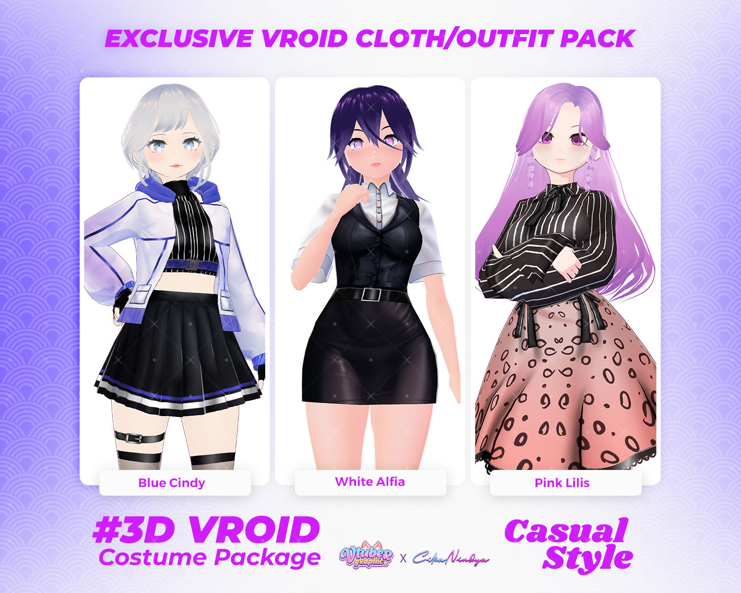 Relaxed Casual Outfit for 3D VRoid Models – Modern Style for VTuber Avatars