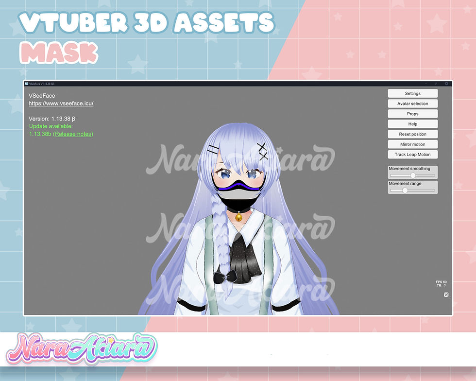 サムネイル： Vtuber Model with Top 3D Asset Mask for Live Streaming