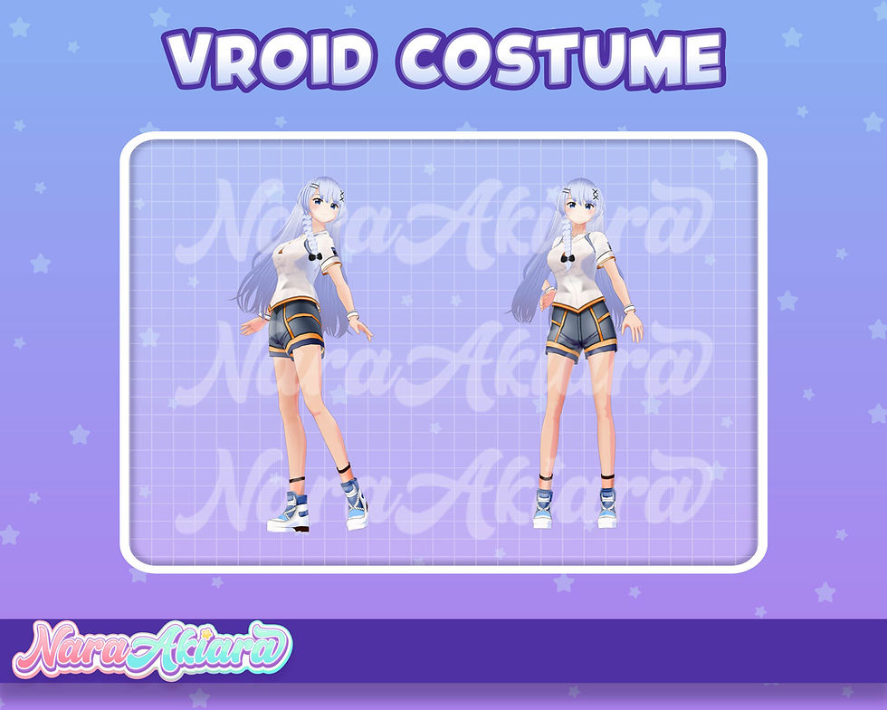 섬네일: Elevate Your Vtuber Stream with the 3D Vroid Costume White Sport Shirt