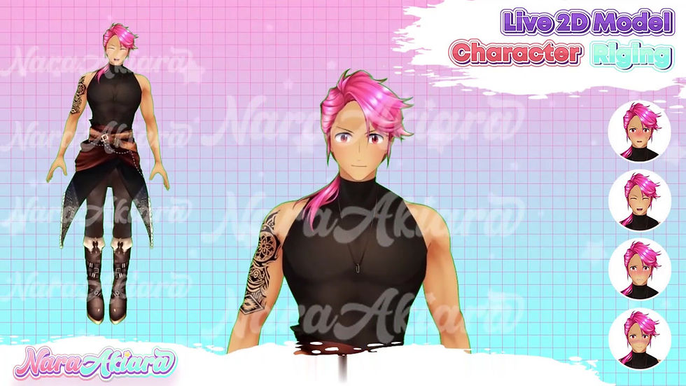 Thumbnail: Unleash the Vibrant Energy of Male Vtuber with Pink Hair and Tattoos in Live2D