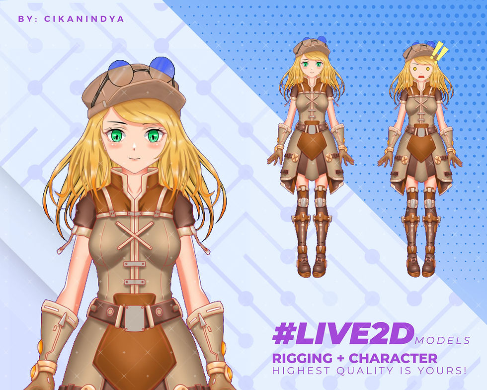 Thumbnail: Vtuber Live2D Model Detective Brown Girl for Streamer Companion