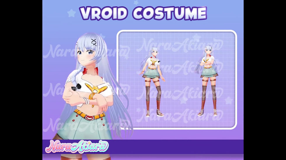 섬네일: 3D Vroid Costume White Crop Top and Skirt Combo for a Trendy Vtuber Stream