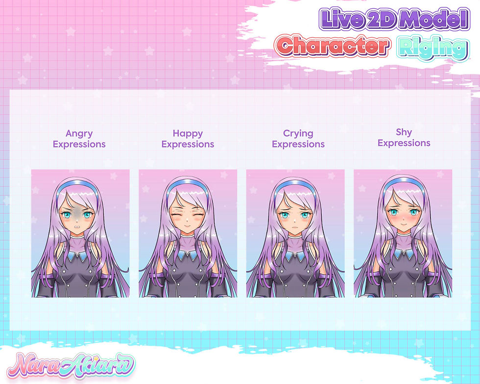 縮圖：Experience the Magic of the Vtuber Live2d Model Anime Purple Lavender Girl