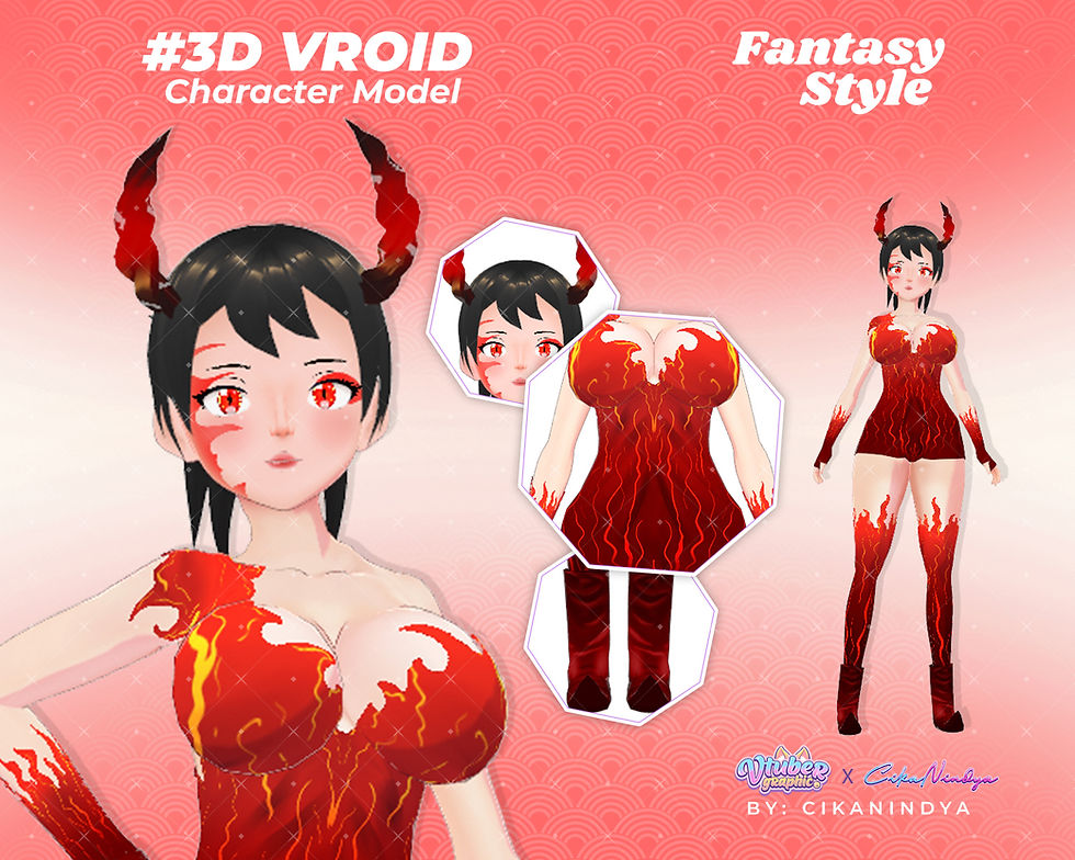 High-Quality 3D Vroid Model Kusubutte Iru Hi for Anime Inspired Avatar