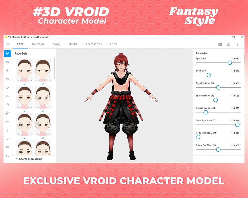 サムネイル： 3D VTuber Model Naboru Takimura Fantasy Anime Style Male Character