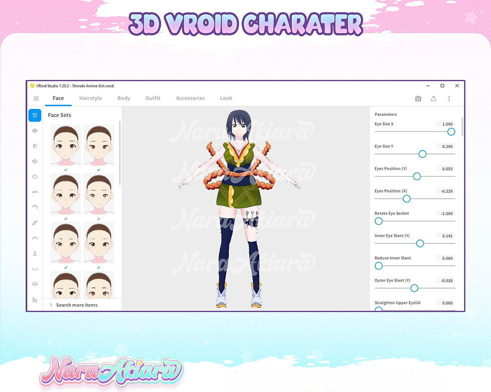 Thumbnail: Enchanting Shinobi Anime Girl in Stunning 3D Vroid Model Perfect for Streaming