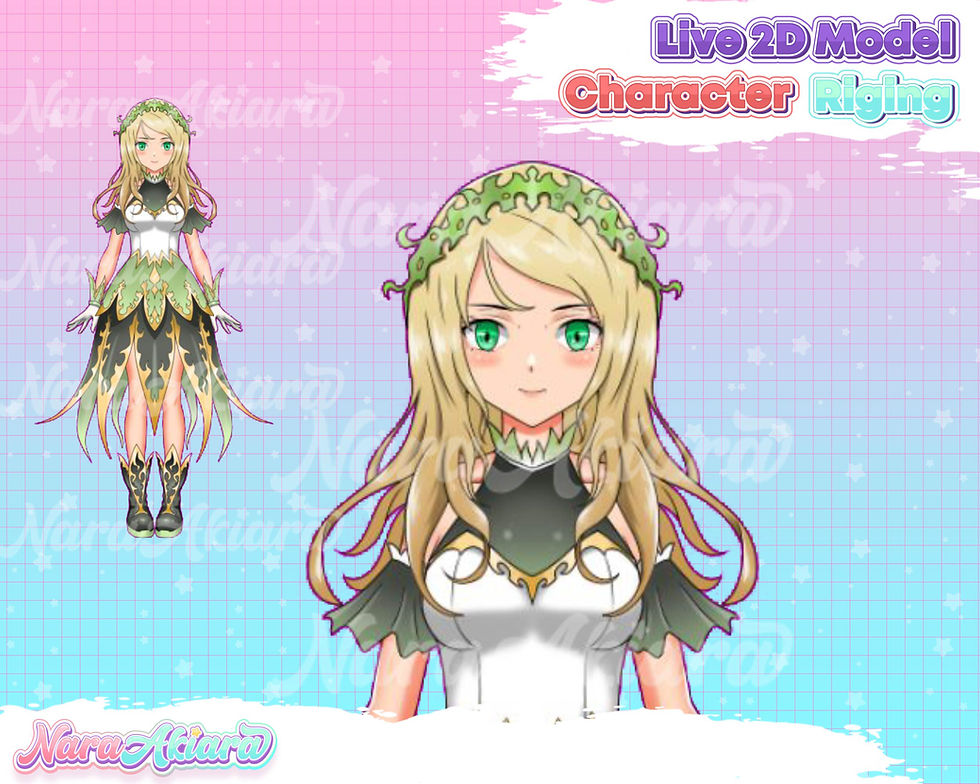 サムネイル： Unleash Your Imagination with the Vtuber Live2d Model Anime Green Fairy Girl