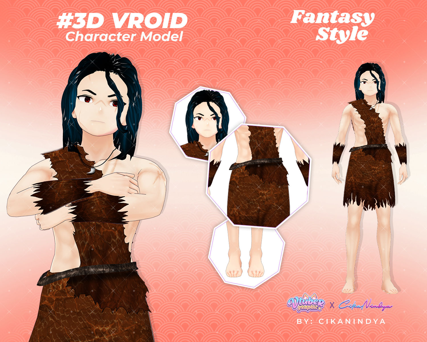 3D VTuber Model Georgy Losif Cool Anime Character for Virtual Creators