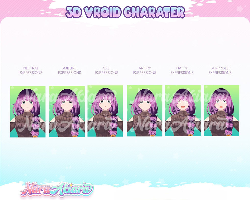 サムネイル： Immerse Yourself in 3D Vroid Model Showcasing a Braided Purple Hair With Jacket