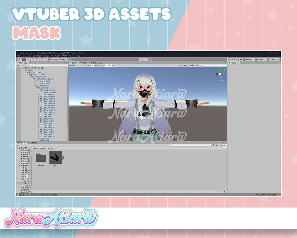 サムネイル： Vtuber Model with 3D Asset Mask for Mesmerizing Live Streams