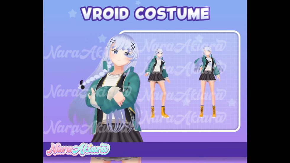 섬네일: Sporty Elegance with Dark Green Jacket and Skirt VRoid Attire for Dynamic Avatar