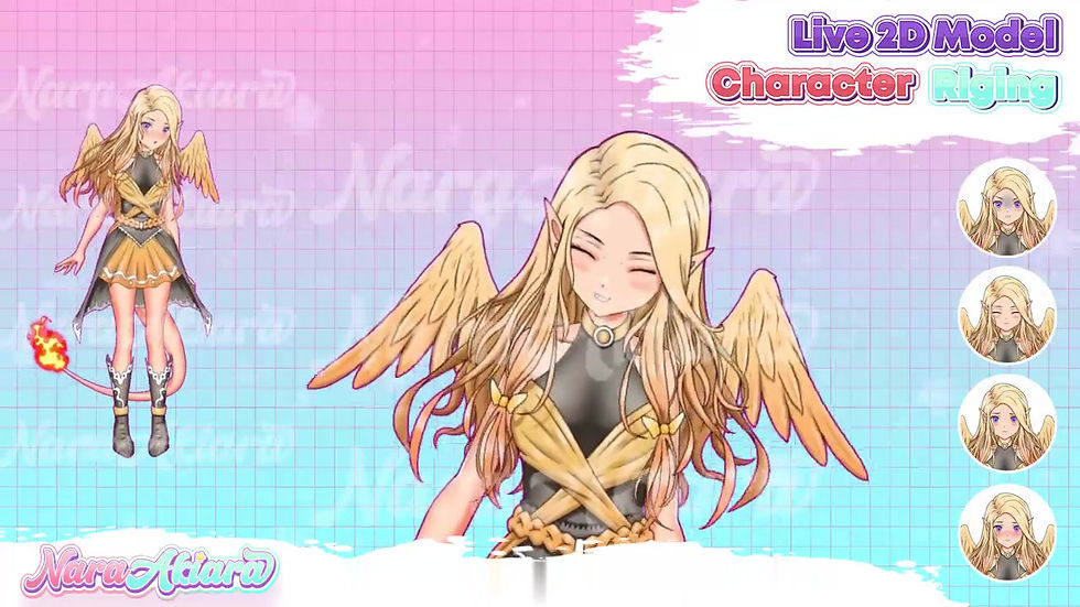 Thumbnail: Golden Enchantment Vtuber Live2D Model Anime Girl with Dragon Theme