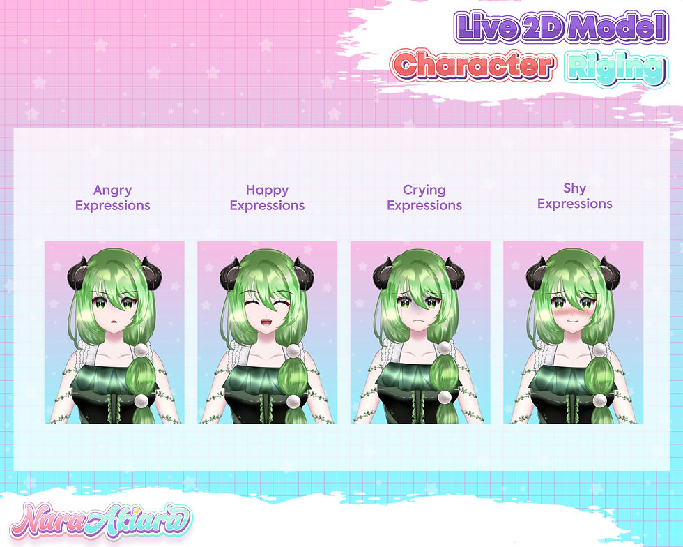サムネイル： Explore Virtual Realities With Green Braided Hair Horned Anime Girl VtuberLive2D