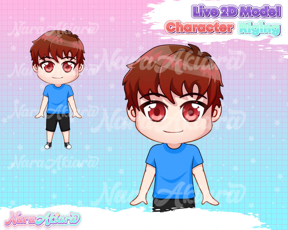 섬네일: Elevate Your Vtuber Experience with the Chibi Brown Hair Boy Live2d Model
