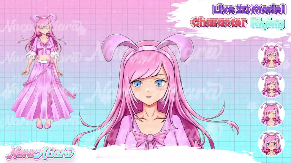 縮圖：Elevate Your Vtuber Experience with our Anime Pink Hair Girl Live2D Models