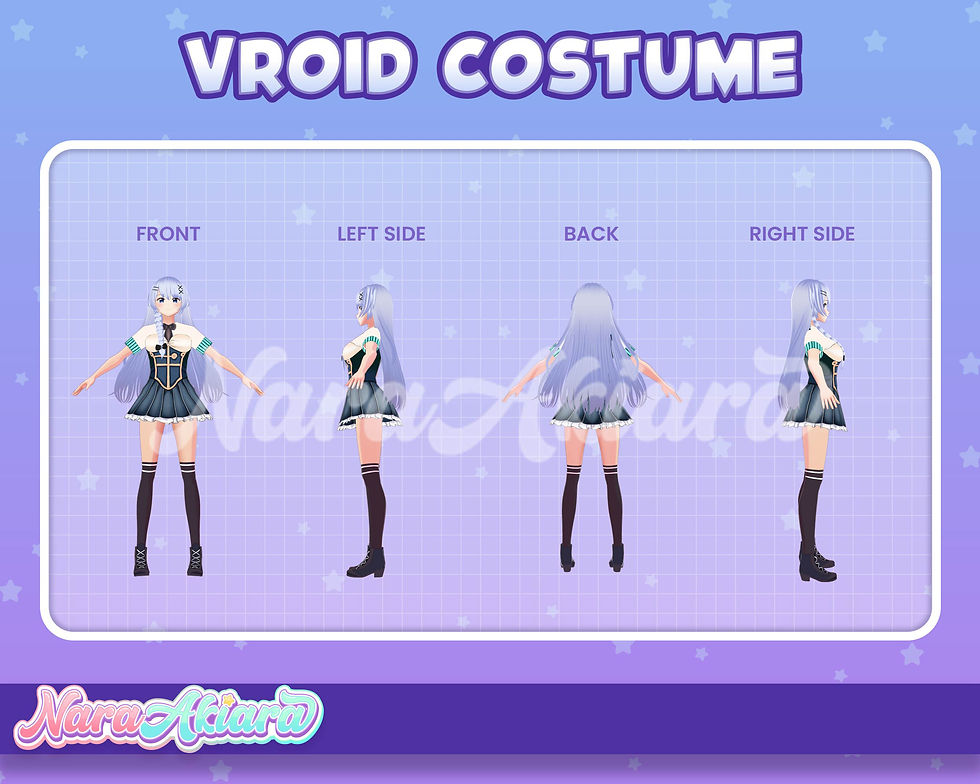 縮圖：Embrace Vintage Glamour with 3D Vroid Dark Blue Mini Dresses for Your Model