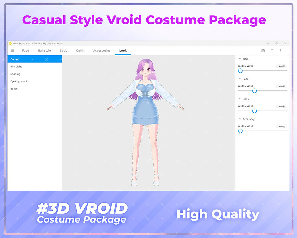 Thumbnail: 3D VRoid Clothes Pack Urban Street Style - Hip & Trendy Casual Outfit