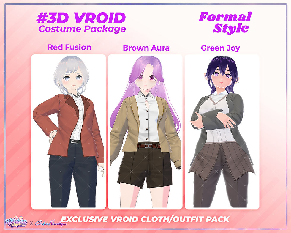 3D VRoid Clothes Pack: The Executive Leader, A Powerful Formal Attire Set
