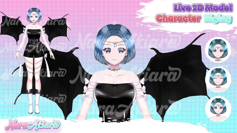 縮圖：Unleash the Power of the Enchanting Vtuber Live2d Black Devil Bat