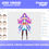 Thumbnail: 3D VRoid Model Purple and Blue Dress Anime Girl with Elegant Fantasy Outfit