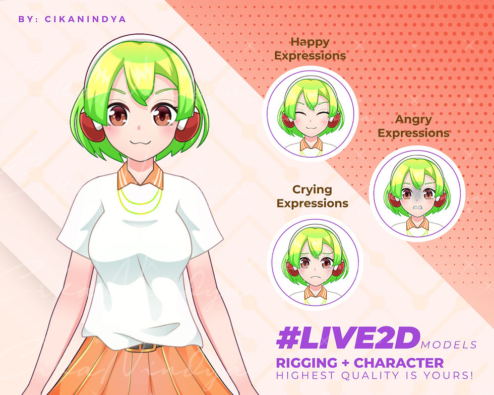 Thumbnail: Next-Gen VTuber Revolution: Sporty Green-Haired Girl Live2D Model