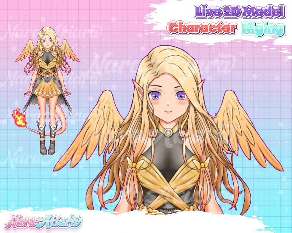 Thumbnail: Golden Enchantment Vtuber Live2D Model Anime Girl with Dragon Theme