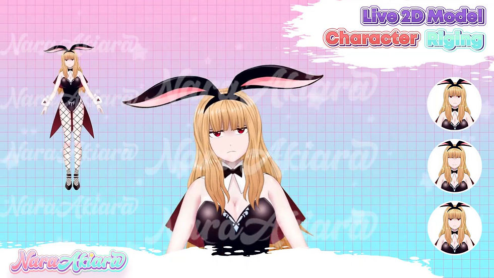 サムネイル： Embrace Cuteness and Playfulness with Our Vtuber Live2D Anime Bunny Girl Models