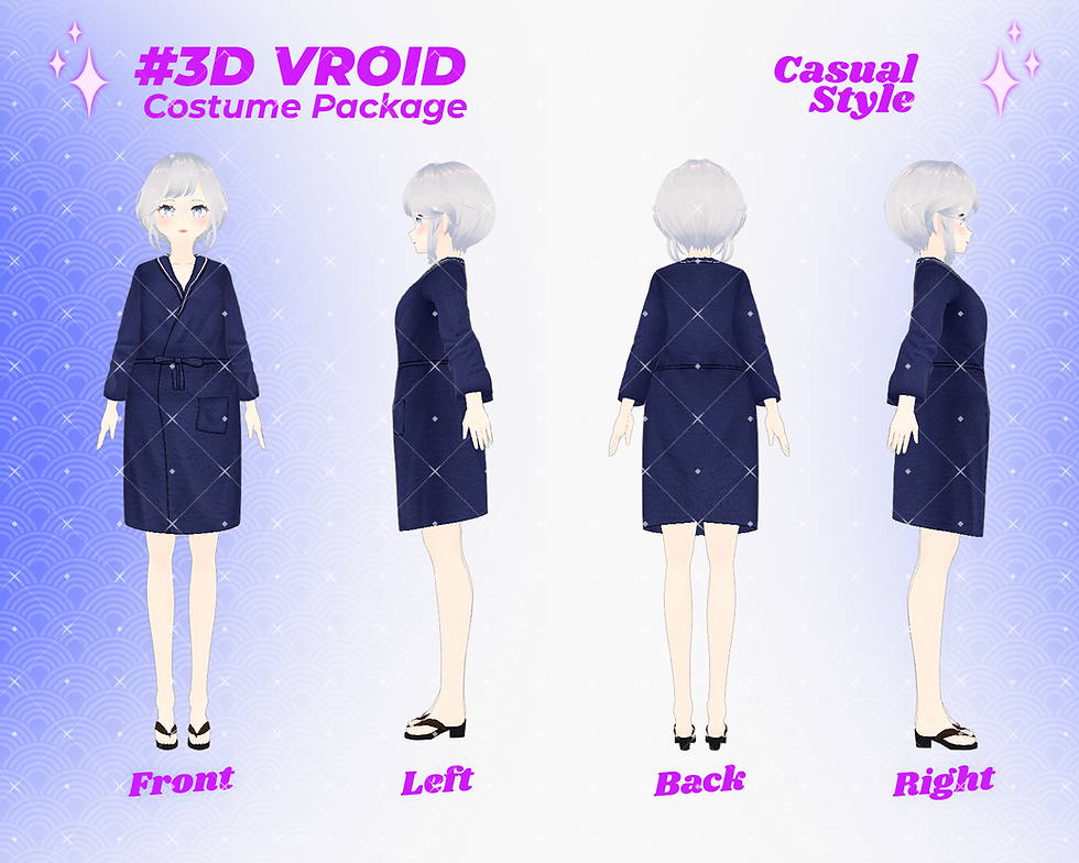 섬네일: 3D VRoid Clothes Pack High Quality Girl's Everyday Aesthetic Outfit Selection