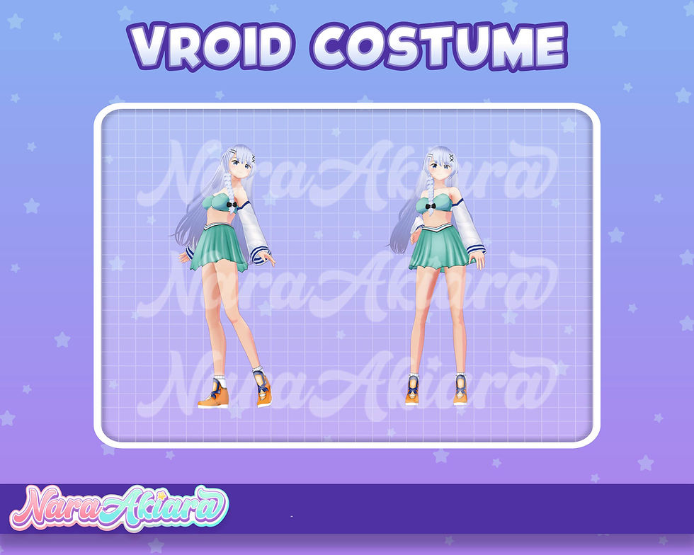 섬네일: 3D VRoid Tosca Bra with Skirt and Long Arm Sleeves for Avatar Transformation