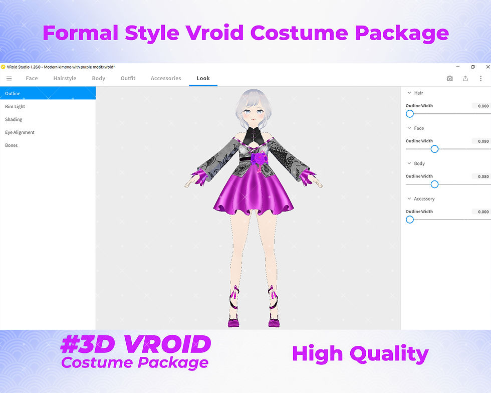 섬네일: 3D VRoid Clothes Pack Girl's Elegant Academic Gala Uniform