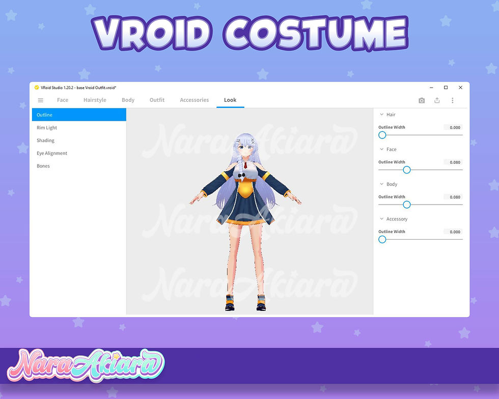 Thumbnail: Stand Out with a Dark Blue and Yellow Cyberpunk Uniform for Your Vroid Model