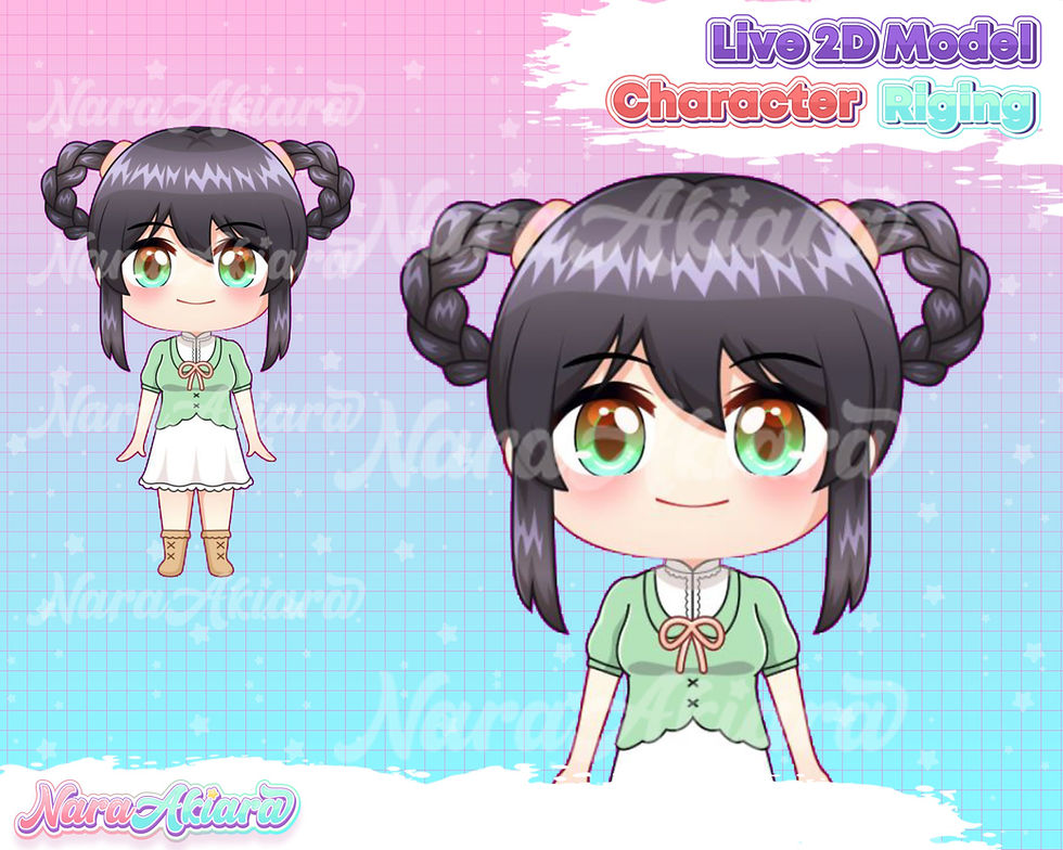 섬네일: Unleash Your Vtuber Persona with the Chibi Braided Hair Girl Live2d Model