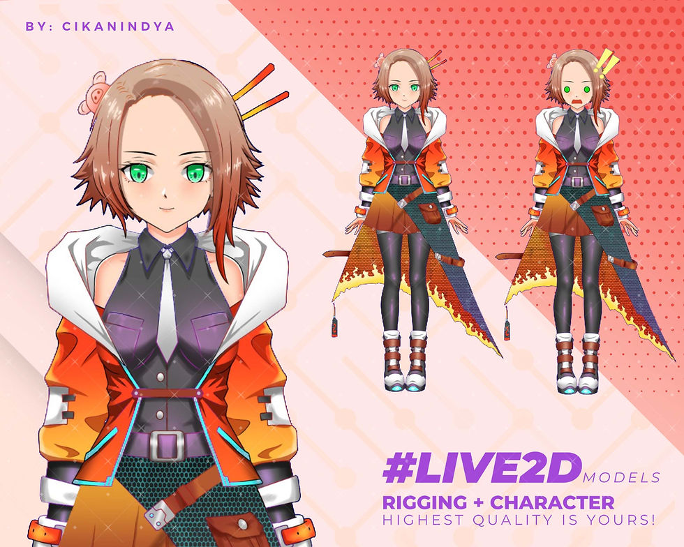 섬네일: Sun-kissed Tan Hair Anime Girl Live2D Vtuber Model for Your Streaming Appeal