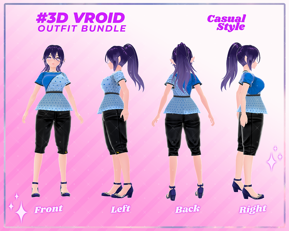Thumbnail: Modern Casual Wardrobe 3D VRoid Clothes Pack for Digital Models